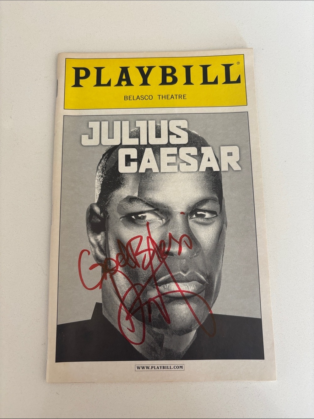 Julius Caesar Playbill signed by Denzel Washington from 2005